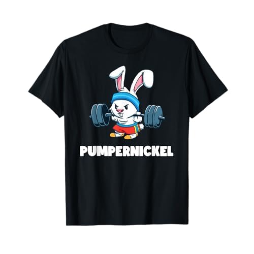 Witzige Bodybuilding Geschenke Lustiges Pumpernickel Workout Kaninchen Fitness Gym T-Shirt Schwarz S
