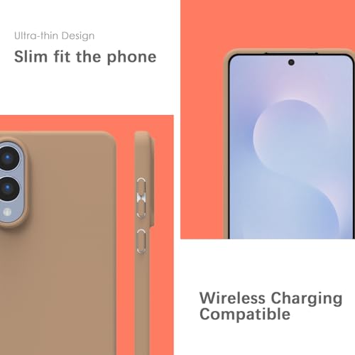 Image of YATWIN Silicone Case for Samsung Galaxy S25 FE 4G, Soft-Touch, Shockproof, DustProof, Antiskid Phone Cover for Samsung Galaxy S25 FE - Milk Tee