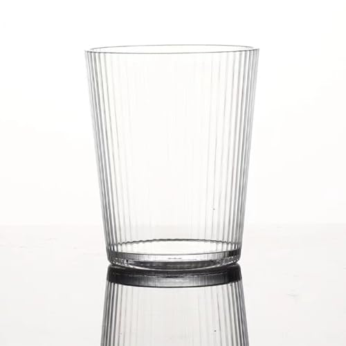 LUFFLOK 270ml Acrylic Water Cup Coffee Cups Plastic Cups Clear Drinking Cup Reusable and Shatterproof Stackable for Adults Daily Use Parties and Picnic (Transparent White)