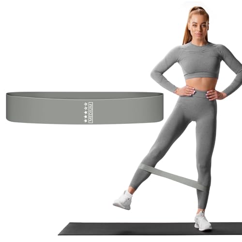 Woyinger Gray TPE Resistance Bands – Non-Slip Exercise Bands for Workouts, Pilates, Yoga, Strength Training & Home, Gym Equipment – Latex-Free Fitness Bands for Men & Women (Medium Resistance