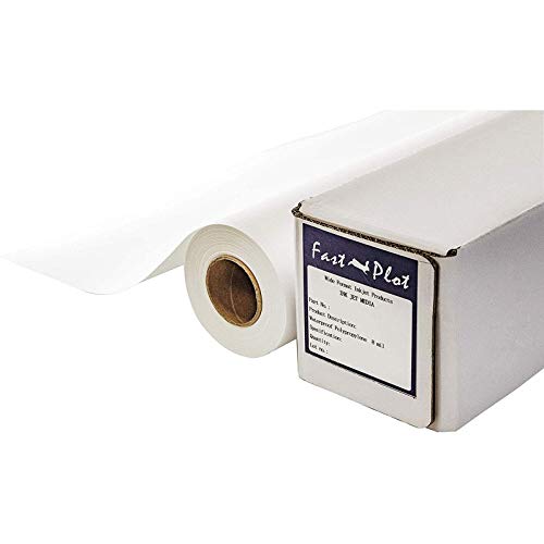 Fastplot Self Adhesive Vinyl - Waterproof 4Mil - 42 Inches X 60 Feet Roll - 2 Inches Core #TOP4