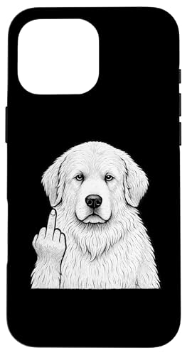グレートピレネー中指皮肉犬愛好家 スマホケース iPhone 16 Pro Max 用