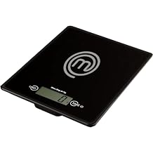 MasterChef Digital Kitchen Scales, Small Electronic Scale for Weighing Food During Cooking in Grams or Ounces up to 5kg, Tempered Safety Glass, Touch Controls & Auto Switch-Off, Black