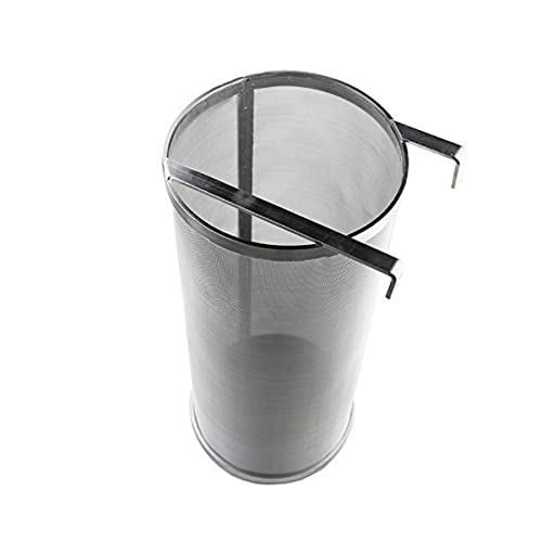 Filtro de malla de acero inoxidable de 300 micrones casero para cerveza y lúpulo con gancho cervecería colador de filtro de malla de araña de salto (15 x 35 cm)