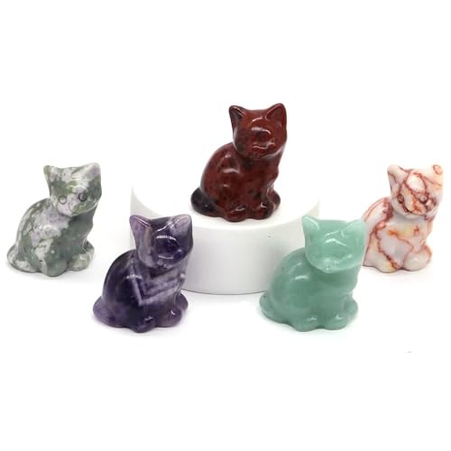 Statue de chat en cristal quartz décoration maison et bureau