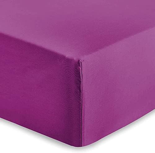 AMEHA King Size Fitted Sheet 25 cm Deep Soft Brushed Microfiber Fabric Easy Care Fade Resistant Fitted Bed Sheets (Grey, 152 x 200 cm)