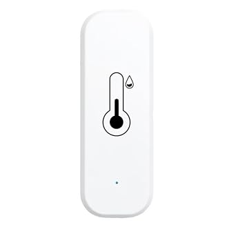 WiFi & Bluetooth Temperature and Humidity Sensor,No Hub Required,Compatible with Alexa and Google Home,for Home, Baby Rooms,Greenhouses Accessories, Garages, Office 1PackNo Include Battery