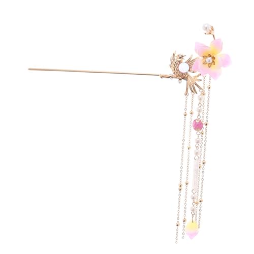 Épingle à cheveux chinoise et pompon doré pour sublimer votre coiffure Hanfu