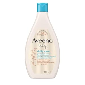 Aveeno baby daily care seifenfreies Bad & Waschgel mit beruhigendem präbiotischem Hafermehl, Aloe & Kamille für normale bis trockene, empfindliche Haut, 400 ml