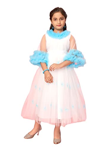 Robe en filet pour fille Aarika blanche idéale pour les fêtes de mariage