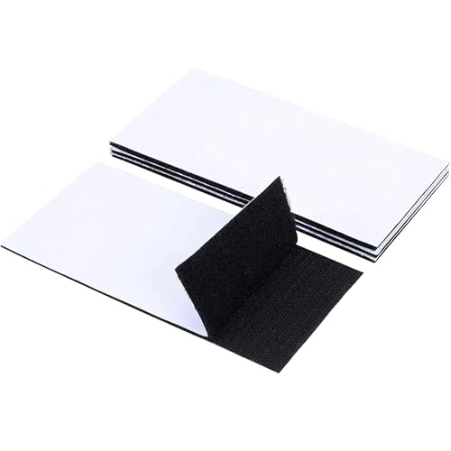 BRAVESHINE 4x8Inch Self Adhesive Hook and Loop Tape Keep Couch Cushion from Sliding - 4 Set Stick Backing Picture Wall Hanging Strips - Heavy Fasten Mounting Tape for Home Office Indoor Outdoor Use