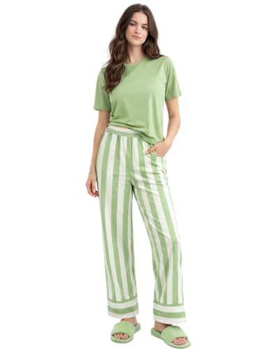 Image of Celary Women's Cotton Blend Printed Night Suit Set||Soft & Breathable Short Sleeve Top & Ethnic Print Pyjama Set||Also Available in Plus Size||Korean Night Suit||Comfortable Home Wear & Sleepwear