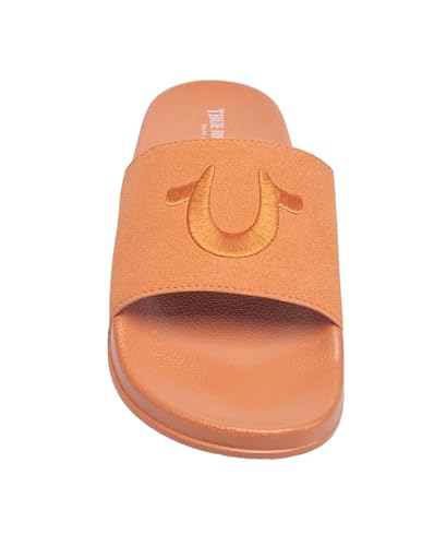 Image of True Religion Men's Logo Slide Sandals - Cushioned Comfort with Bold Horseshoe Strap