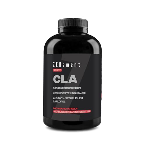 CLA Konjugierte Linolsäure 3000 mg pro Portion – 200 Weichkapseln mit schneller Absorption aus Safloröl 80 % (2 Monate) – Sport‑Supplement – Hohe Konzentration – Zenement
