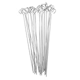 SHINEOFI 30 piezas Brochetas Acero Inoxidable Pinchos Barbacoa para Carne sin Aceite Fácil Limpieza Parrilla y Asado Saludable