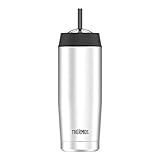 Thermos 18 Ounce Cold Cup with Straw, Stainless Steel