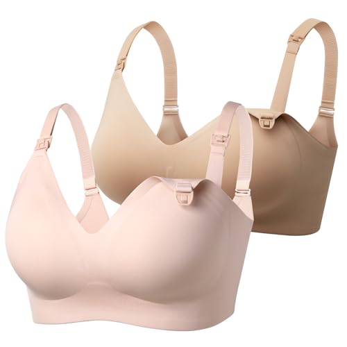 Image of Momcozy Nursing Bras for Breastfeeding, YN21 Seamless Ultra Comfort Maternity Bra, Natural Shape, Pregnancy Sleep Bralette