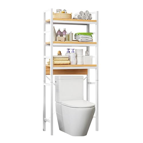 MAGIC SELECT Estante Superior Inodoro. Estantería de Almacenamiento Ahorra Espacio de 3 Niveles. Mueble Organizador de Baño Encima Inodoro. Madera E1 y Acero.