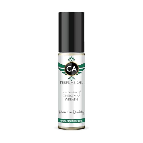 CA Perfume Originals Christmas Wreath Unisex Fragrance Oil Gourmand Scent Long Lasting Perfumes for Women &amp; Men Travel Size TSA Ready Mini Parfum Body Oil Roll-on 0.33 Fl Oz 10ml