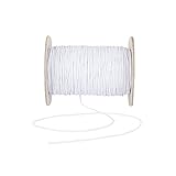 1mm Wide Hat Elastic Bands for Sewing Crafting Waistbands Black White - Perfect for Wig Bands Strap Mask Making Dressmaking Accessories Altering Fitting DIY Craft by Discount Fabrics LTD (White,5m)