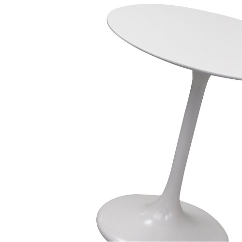 Image of Modway Lippa Mid-Century Modern 28 inch Round Fiberglass Dining Table in White