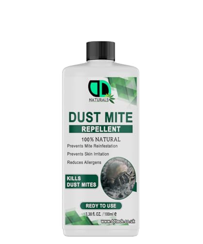 DD Teck Natural Dust Mite Repellent– 100% Plant-Based, Non-Toxic Allergen Reducer for Bedding, Carpets & Upholstery – Quick Action, Non-Staining, Long-Lasting Protection (100ml)