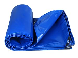 Jianyana Tarpaulin Waterproof Heavy Duty, 440G/M² Pvc Large Tarpaulin Waterproof Heavy Duty With Reinforced Grommets,Blue (1×2m) — image 1