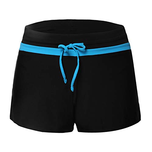Ajcoflt Calções de banho com cordão ajustável para mulheres, com forro curto, calções de banho para
