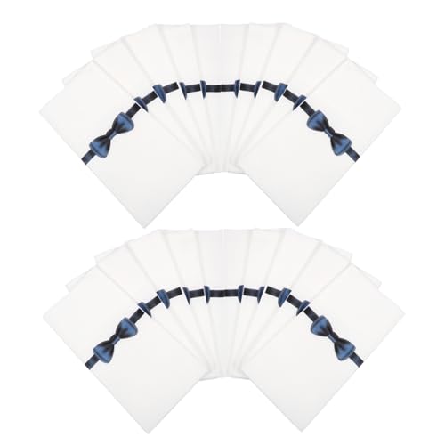 ULTECHNOVO 50pcs Anniversary Table Decor Blue Pocket Napkins Cutlery Wrapping Stylish Paper Serviettes