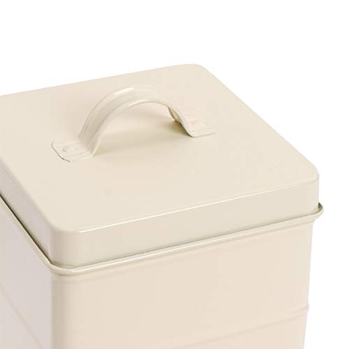 Harbour Housewares Vintage Biscuit Tin - Cream - Metal Kitchen Biscuit Barrel Box Storage Bin Canister Cookie Jar Caddy Container - Image 4