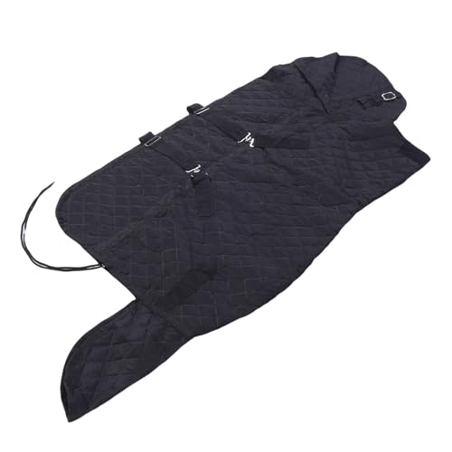 Kelawoly Horse Blanket, Quilted Pongee No Insulation Horse Sheet for All Season Use, with Large Tail Flap Dual Front Closures Adjustable Elastic Leg Straps