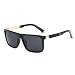 DONNA Trendy Oversized Square Aviator Sunglasses Wayfarer Style with Big Unbreakable Frame and Anti-glare Lens D54(Black Lens/Gold arms)