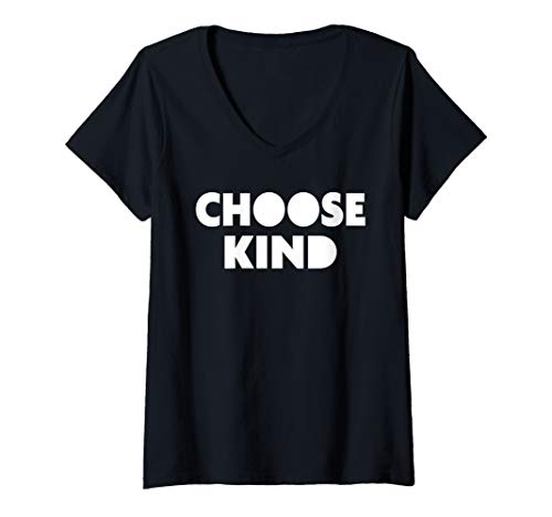 Womens Choose Kind T-Shirt - Anti-Bullying Message V-Neck T-Shirt