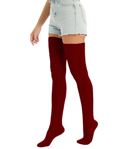 Image of Sexybody Women's Thigh High Socks Over the Knee Knit Socks, Winter Leg Warmers Stockings Knee High Tube Arctic Fleece