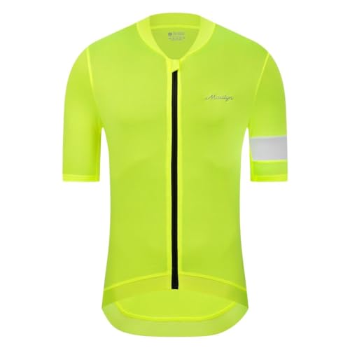 Moxilyn Herren Fahrrad Kurzarmtrikot MTB Radtrikot Kurzarm Rennrad Shirts Fahrradbekleidung 4 Taschen Full Zip mit 4 Taschen