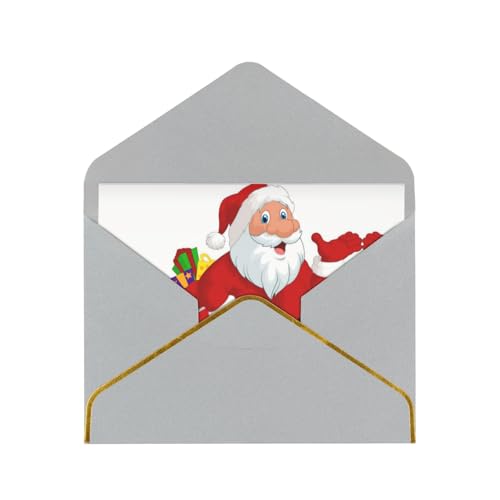 Tarjeta de felicitación de papel perlado con sobre, con adornos dorados, para boda, fiesta, Navidad