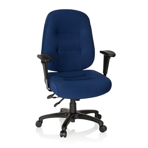 hjh OFFICE 702301 Profi Bürostuhl Zenit XXL Stoff Blau ergonomischer Drehstuhl bis 150kg belastbar