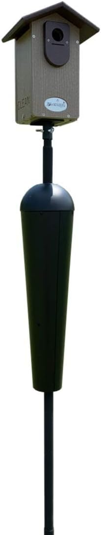 JCs Wildlife Ultimate Eastern and Western Bluebird House with Denali Squirrel Proof Mounting Pole Kit - Garden Birdhouse and Pole Combo (Brown and Brown)