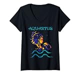 Femme Aquarius Zodiac Sign January February For Women Men Birthday T-Shirt avec Col en V