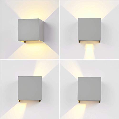 Preisvergleich Produktbild [UNIVERSAL] [Außenbeleuchtung] LED-Wandleuchte 6 W Außenwandleuchte IP55 Doppelseitige verstellbare Beleuchtung up&down. Wasserdicht Fassadenleuchte für Balkon Eingangsgeschäft villa 3000K grau