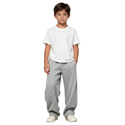 Boys Baggy Sweatpants Casual Fleece Straight Leg Sweat Pants With Pockets - image 6