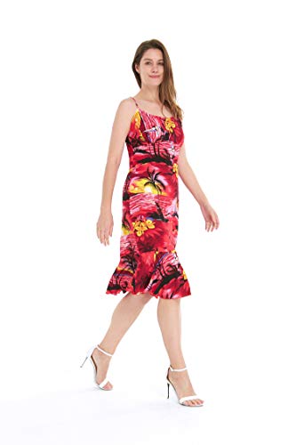 Image of Hawaii Hangover Family Matching Hawaiian Clothes, Sunset Red | Family matching Hawaiian outfits, Sunset Red, lightweight rayon, machine washable, tropical floral print, luaus, cruises