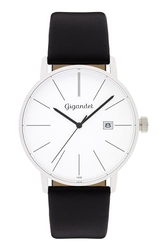 Montre Gigandet Hommes bracelet cuir design élégant boîtier classique quartz