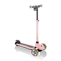 Globber E Motion 4 Plus - 3 Wheel Electric kids Scooter - from 6 Years Plus - Dual Braking System - 2 Year Warranty (Pastel Pink)