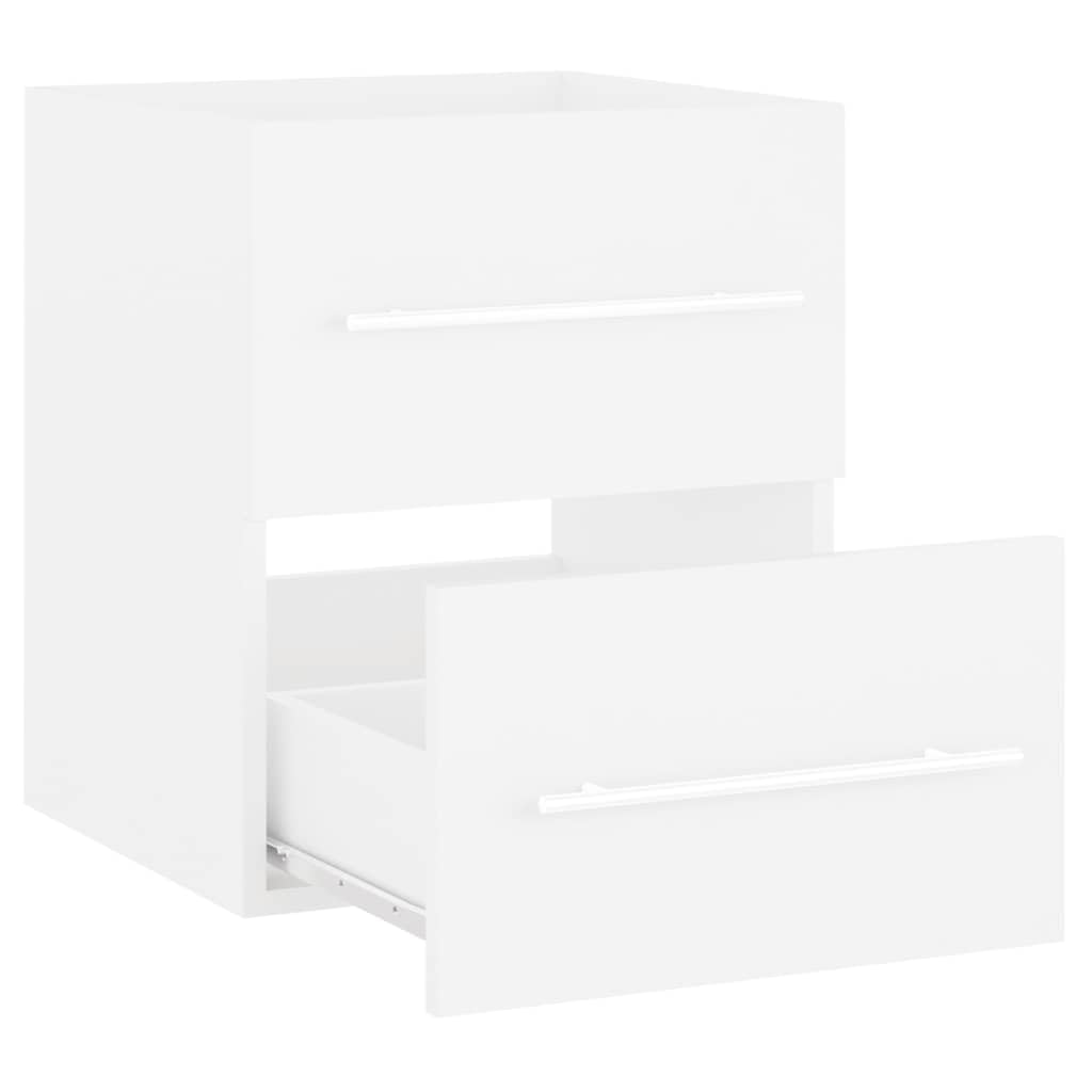 Waschbeckenunterschrank Weiß 41x38,5x48 cm aus Holzwerkstoff mit 1 Schublade, schlankes Design für zusätzlichen Stauraum im Badezimmer, einfache Reinigung mit feuchtem Tuch