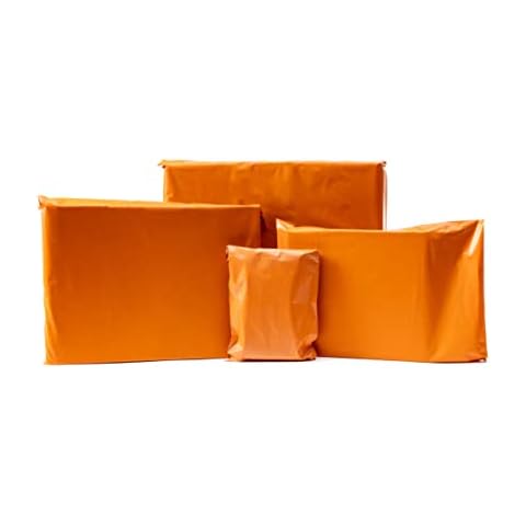 100 Mixed Coloured Plastic Mailing Mail Post Postage Bags (Orange) Cover