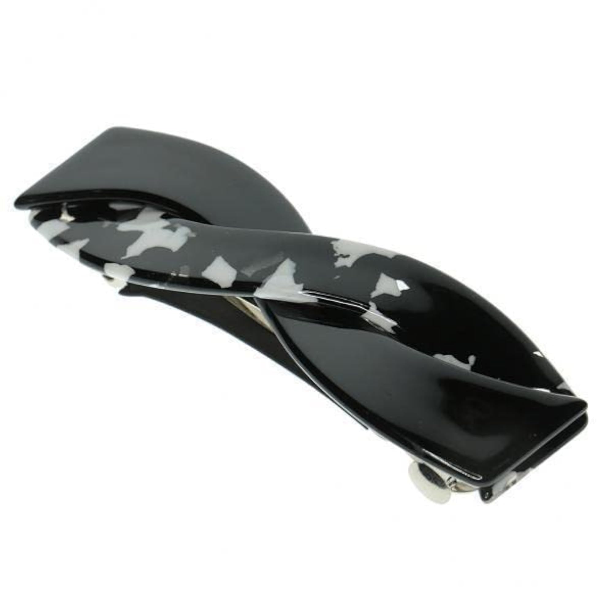 French Acetate Hair Clip Barrette Set, Black