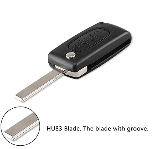 HooRLZ Key Fob Cover Replacement Compatible with Peugeot Partner 107 207 307 407 208 308 - Image 4