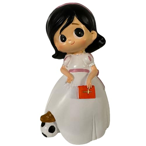 Figura para Tarta de Comunión Niña Futbolista: Celebra su Día Tan Especial con Esta Elegante Muñeca para Tarta con Detalles Femeninos y Pasión por el Fútbol… (Morena)