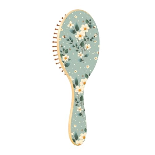 Wet Brush - Cepillo desenredante para todo tipo de cabello, cerdas suaves que se deslizan a través de los enredos con facilidad flor verde para cabello húmedo y seco
